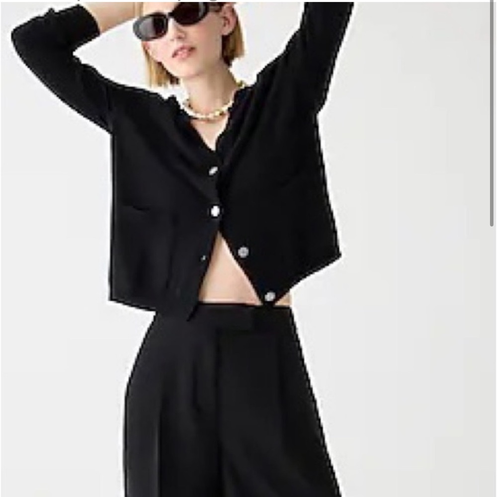 J Crew Cashmere patch-pocket cardigan sweater